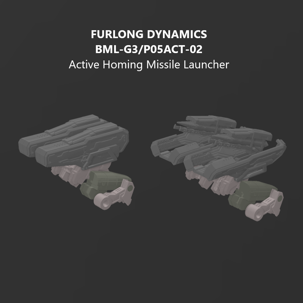 FURLONG BML-G3/P05ACT-02 Active Homing Missile Launcher Back Weapon Part (30 Minutes Missions)