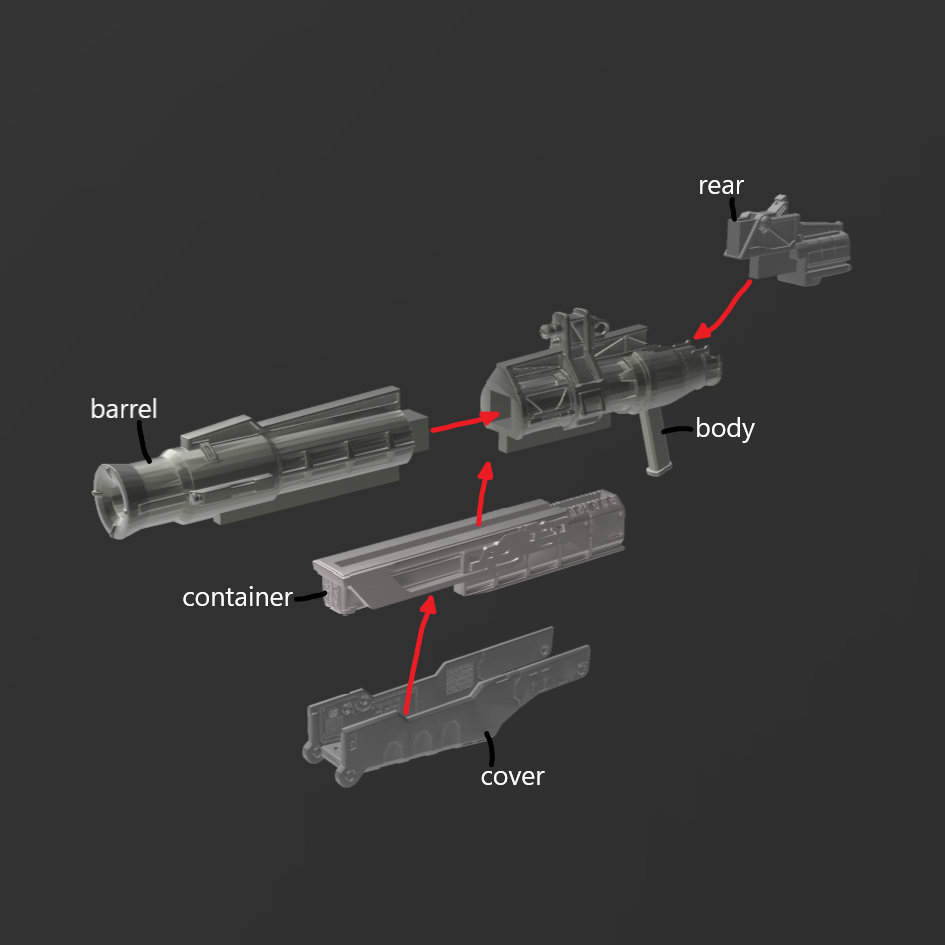 DAFENG DF-BA-06 XUAN-GE Bazooka Arm Weapon Part (30 Minutes Missions)