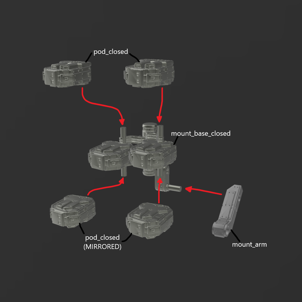 FURLONG BML-G1/P32DUO-03 Dual Missile Launcher Back Weapon Part (30 Minutes Missions)