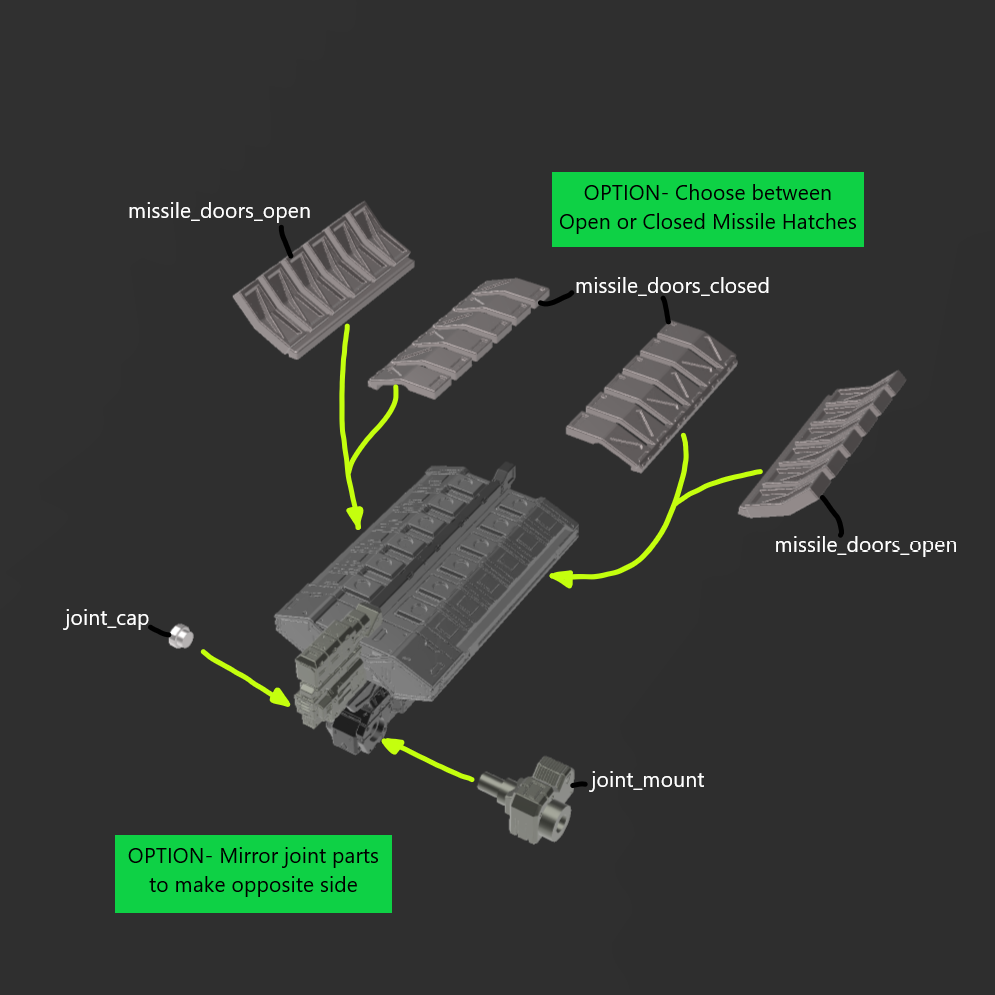FURLONG BML-G1/P07VTC-12 Vertical Missile Launcher Back Weapon Part (30 Minutes Missions)