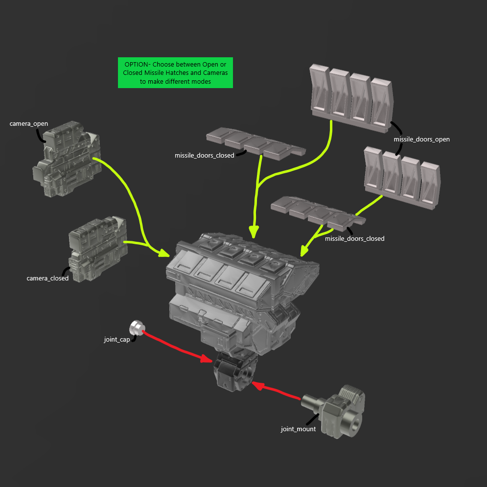 FURLONG BML-G1/P03VTC-08 Vertical Missile Launcher Back Weapon Part (30 Minutes Missions)