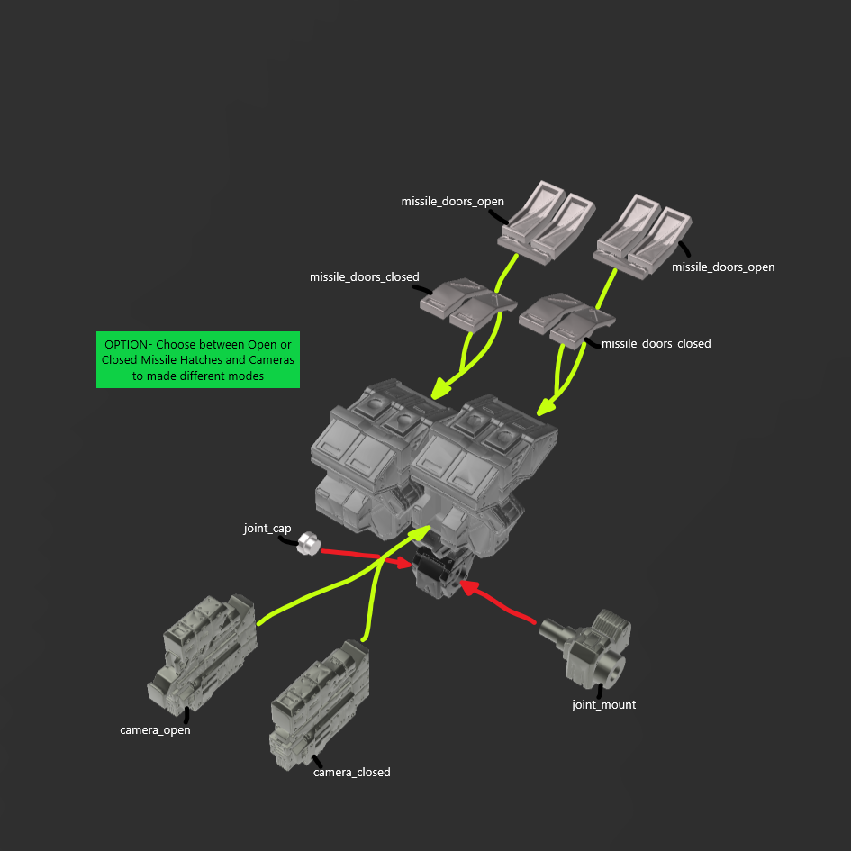 FURLONG BML-G1/P01VTC-04 Vertical Missile Launcher Back Weapon Part (30 Minutes Missions)