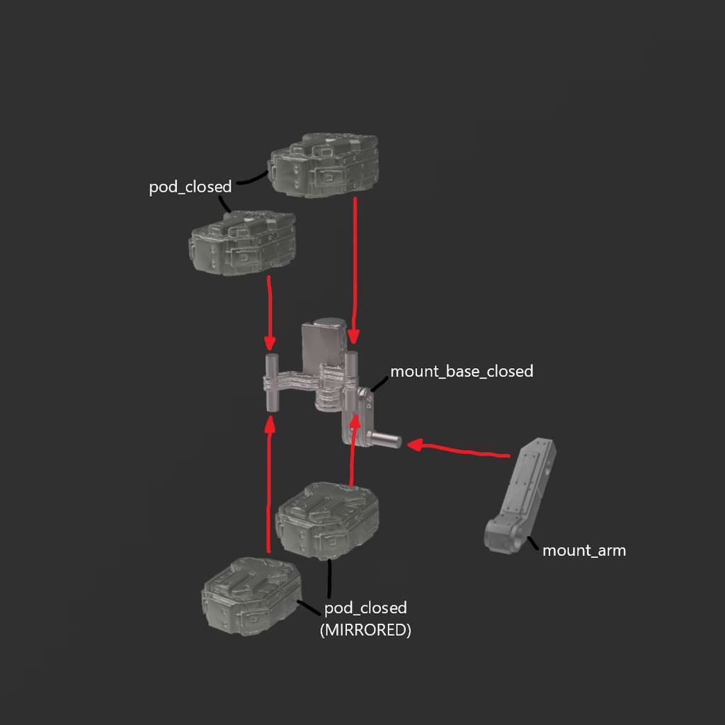 FURLONG BML-G1/P31DUO-02 Dual Missile Launcher Back Weapon Part (30 Minutes Missions)