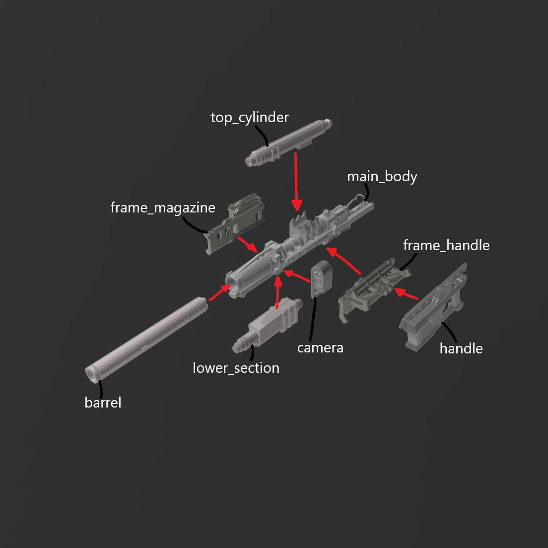 DAFENG DF-GR-07 GOU-CHEN Grenade Launcher Arm Weapon Part (30 Minutes Missions)
