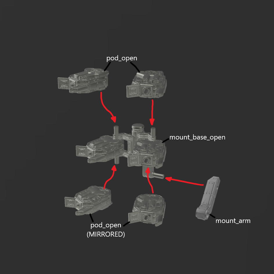 FURLONG BML-G1/P32DUO-03 Dual Missile Launcher Back Weapon Part (30 Minutes Missions)