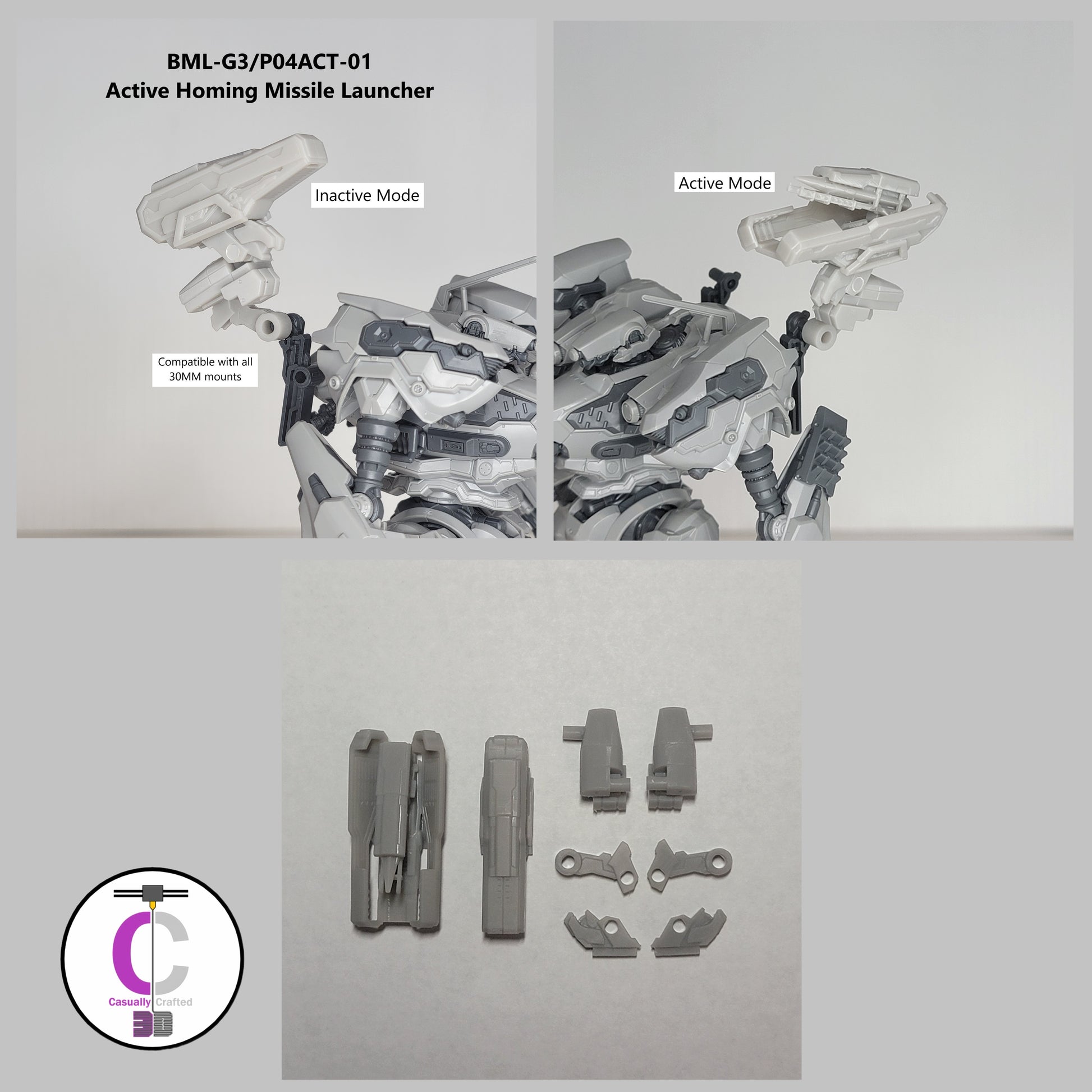 FURLONG BML-G3/P04ACT-01 Active Homing Missile Launcher Back Weapon Part (30 Minutes Missions)