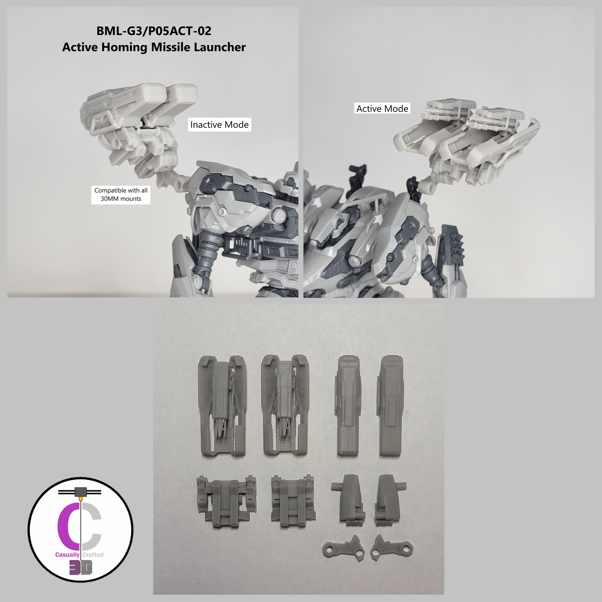 FURLONG BML-G3/P05ACT-02 Active Homing Missile Launcher Back Weapon Part (30 Minutes Missions)