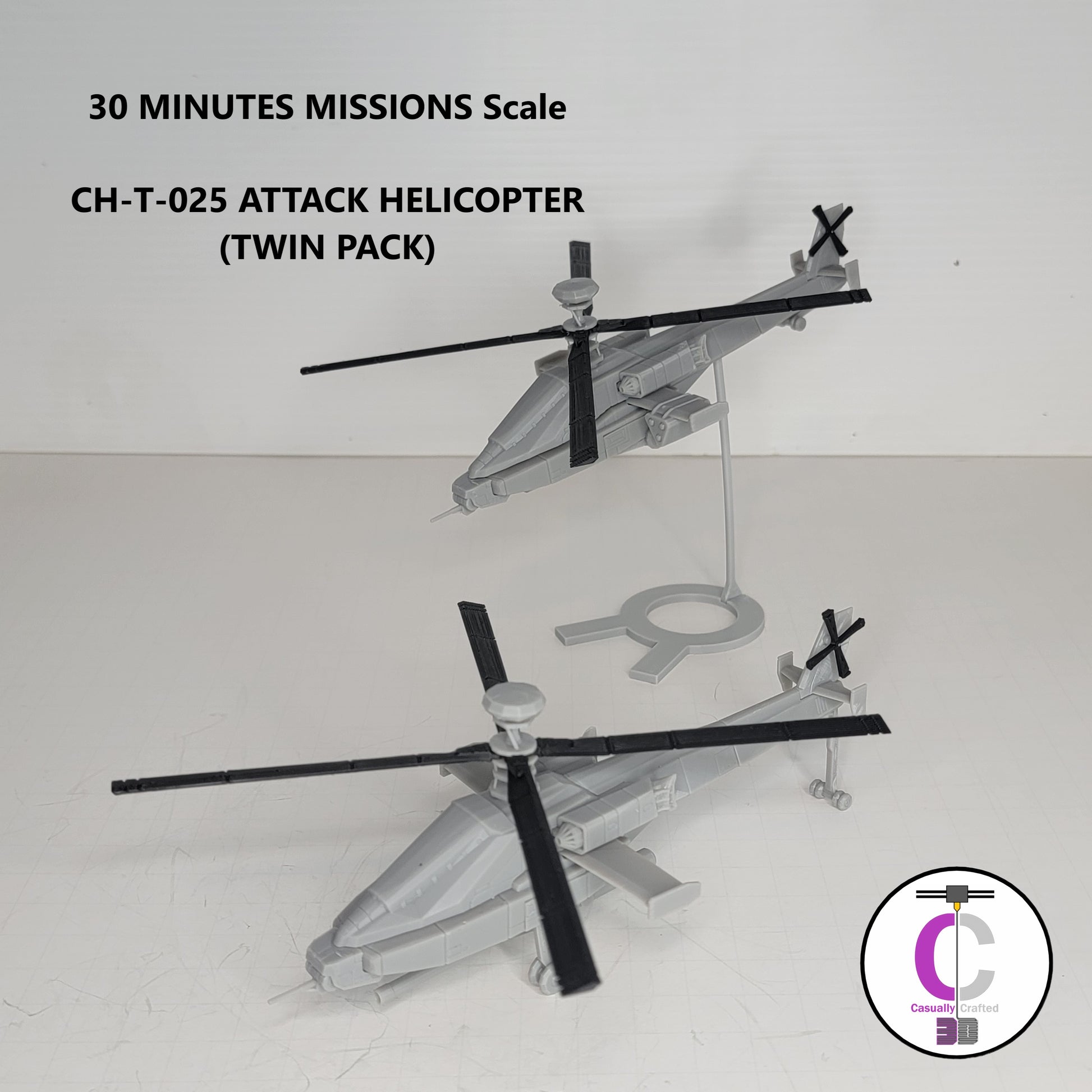 BAWS CH-T-025 Attack Helicopter TWIN PACK  Resin Model Kit (30 Minutes Missions Scale)
