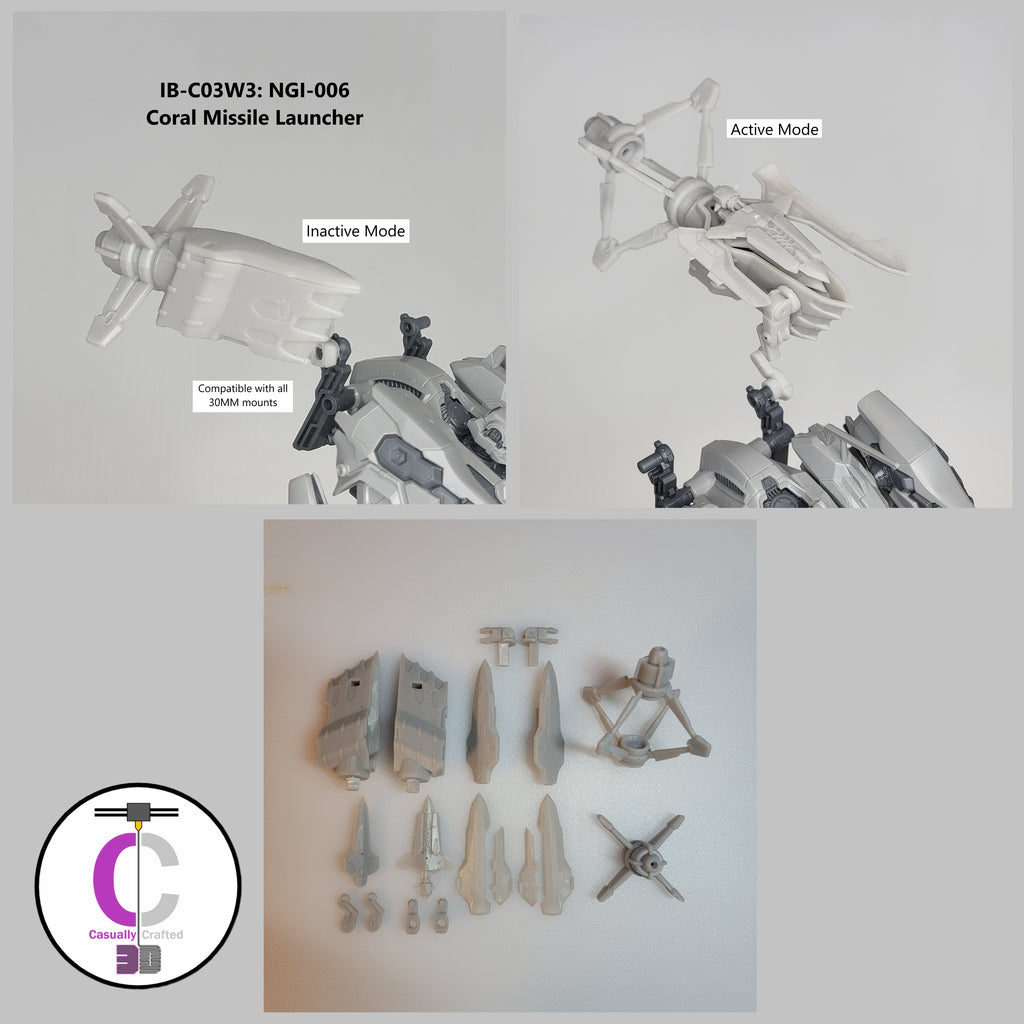 RRI IB-C03W3: NGI 006 Coral Missile Launcher Back Weapon Part (30 Minutes Missions)