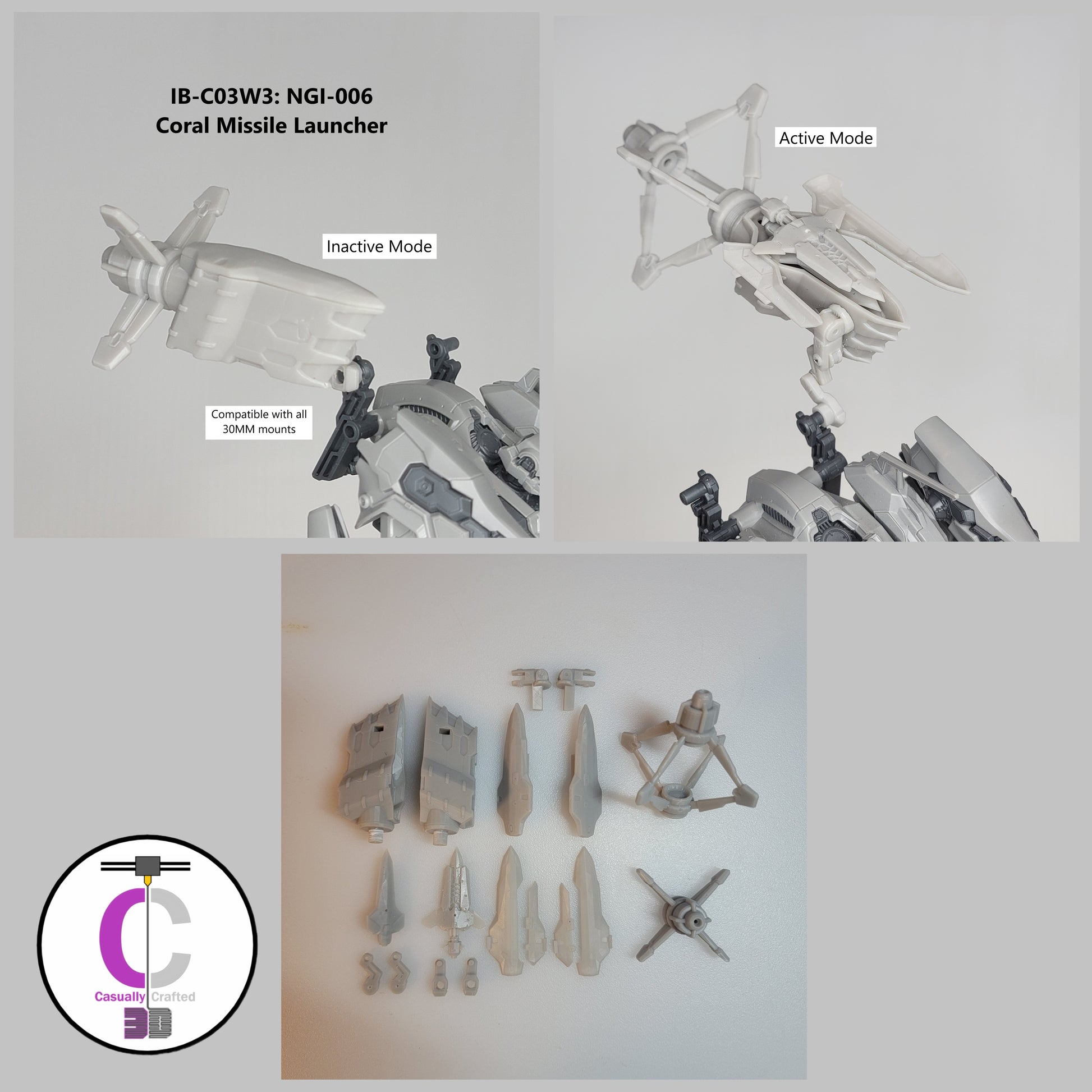 RRI IB-C03W3: NGI 006 Coral Missile Launcher Back Weapon Part (30 Minutes Missions)