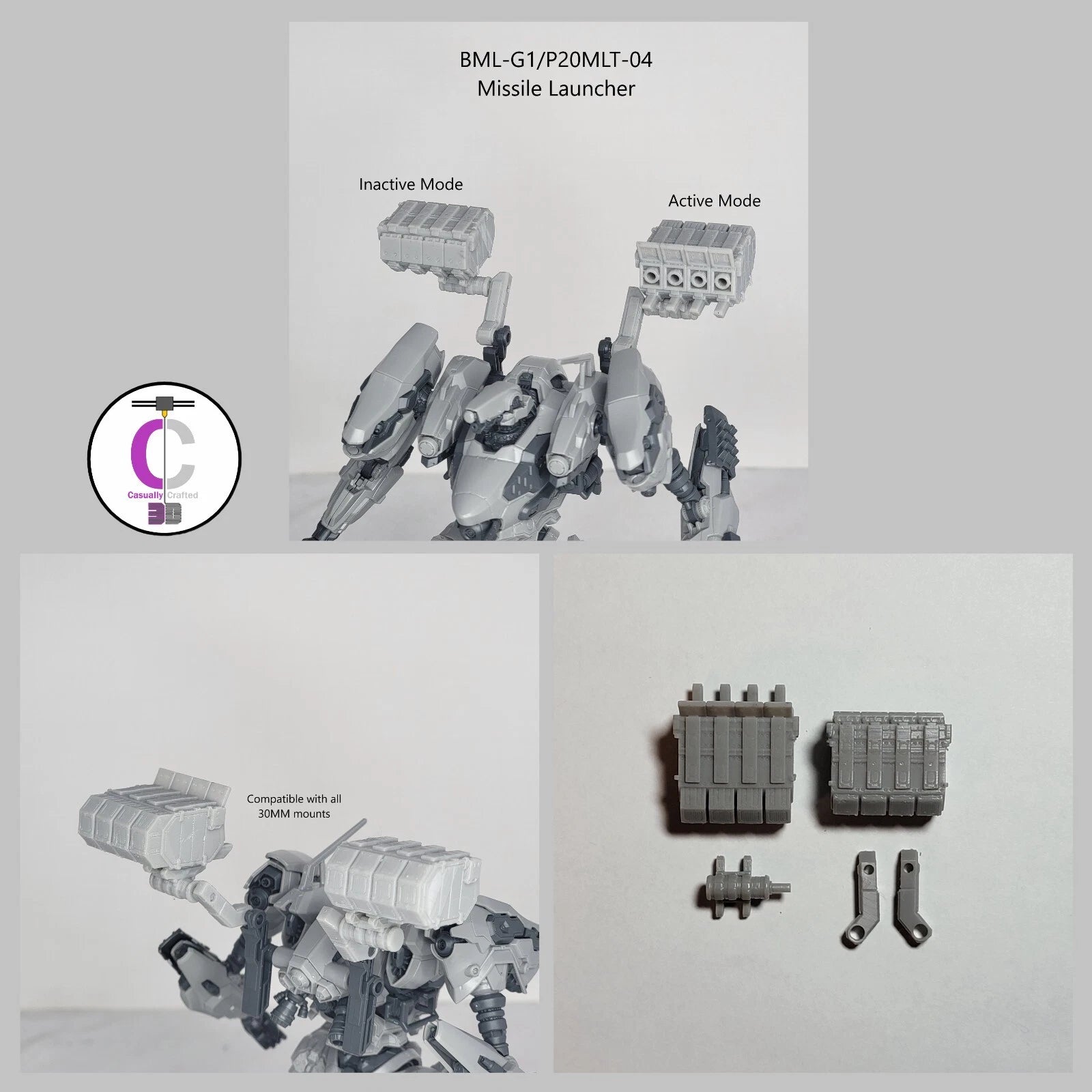 FURLONG BML-G1/P20MLT-04 Missile Launcher Back Weapon Part (30 Minutes Missions)