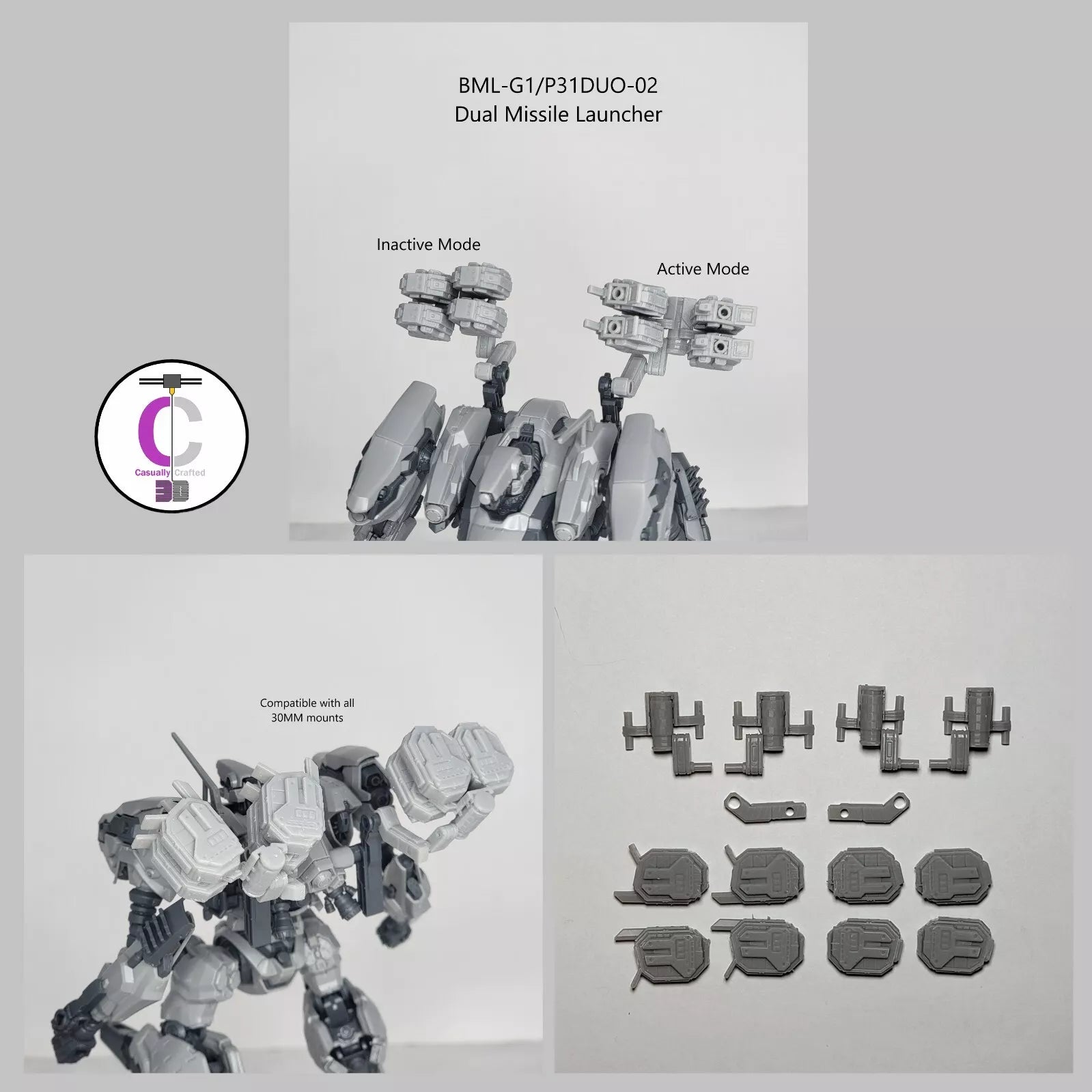 FURLONG BML-G1/P31DUO-02 Dual Missile Launcher Back Weapon Part (30 Minutes Missions)