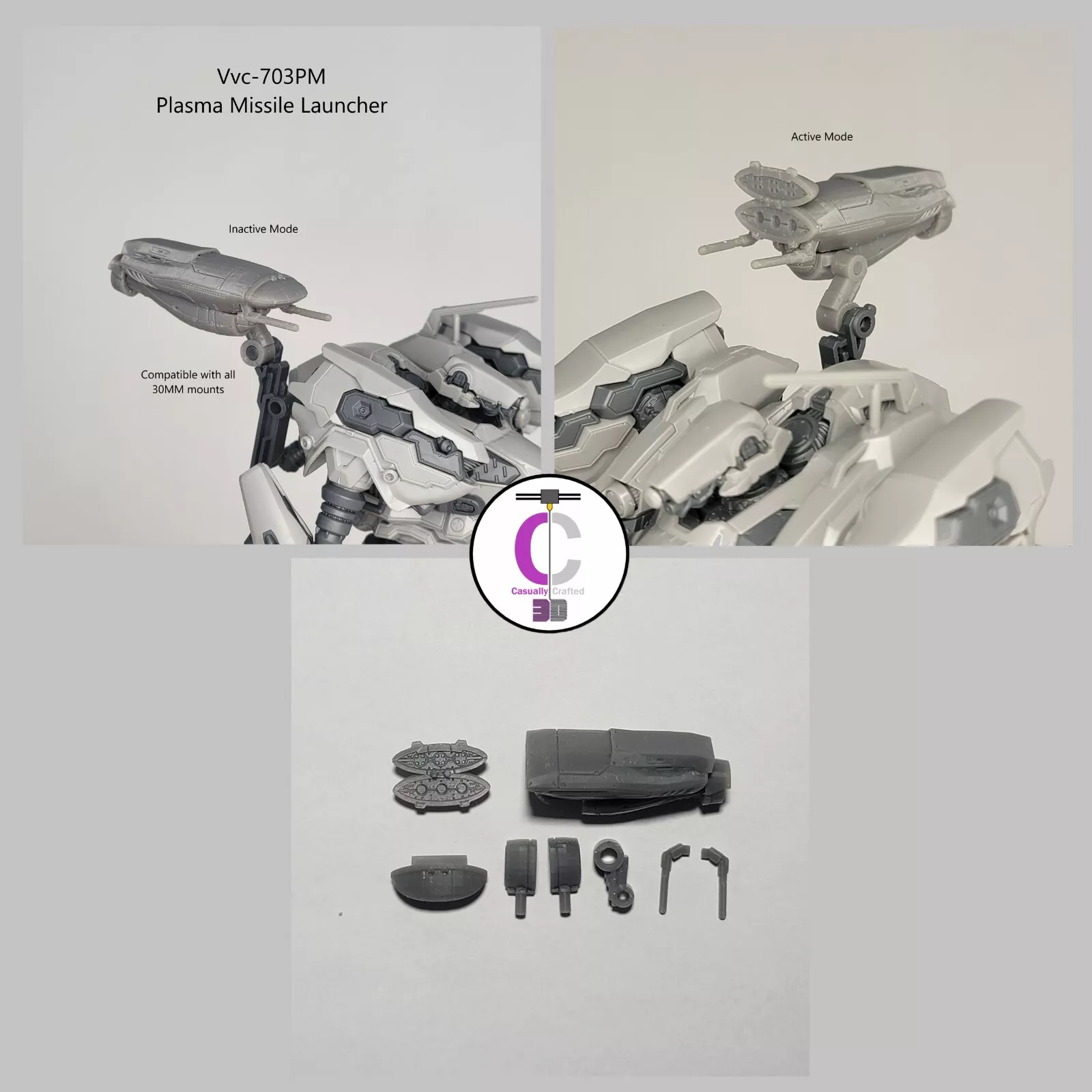 VCPL Vvc-703PM Plasma Missile Launcher Back Weapon Part (30 Minutes Missions)