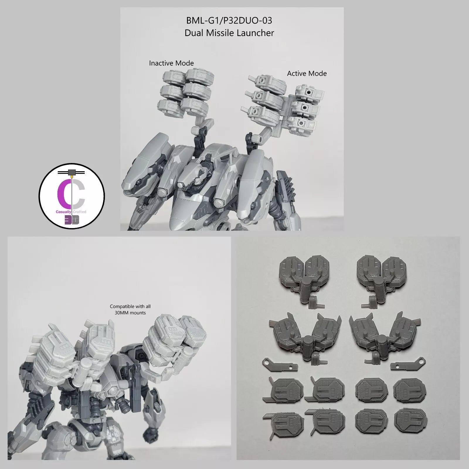 FURLONG BML-G1/P32DUO-03 Dual Missile Launcher Back Weapon Part (30 Minutes Missions)