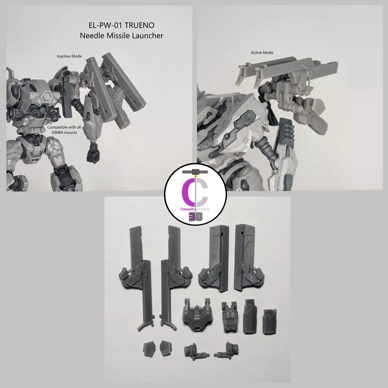 ELCANO EL-PW-01 TRUENO Needle Missile Launcher Back Weapon Part (30 Minutes Missions)