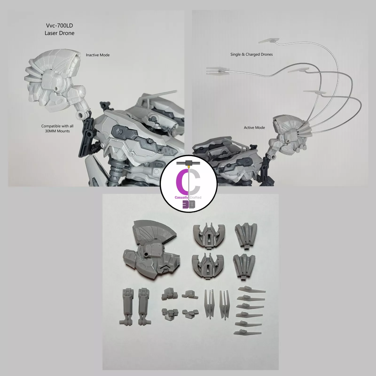 VCPL Vvc-700LD Laser Drone Back Weapon Part (30 Minutes Missions)