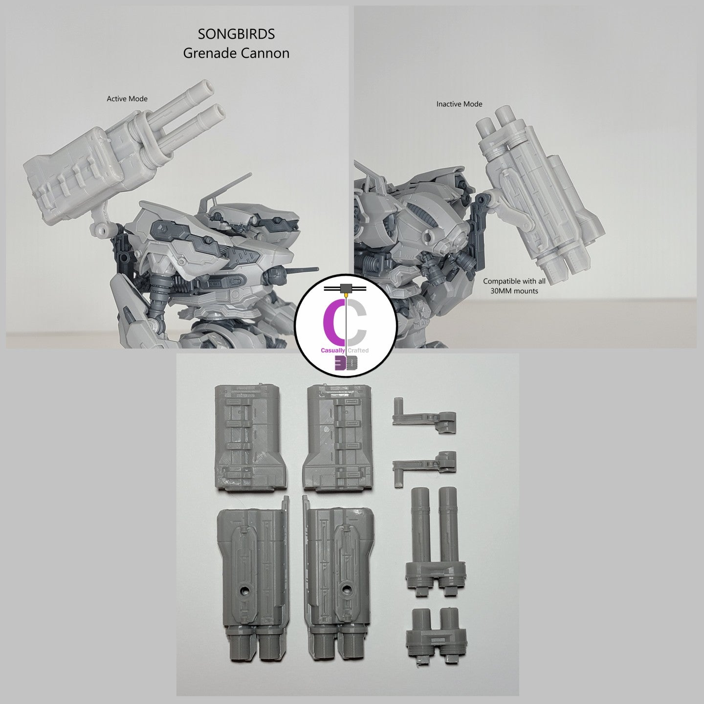 MELINITE SONGBIRDS Grenade Cannon Back Weapon Part (30 Minutes Missions)