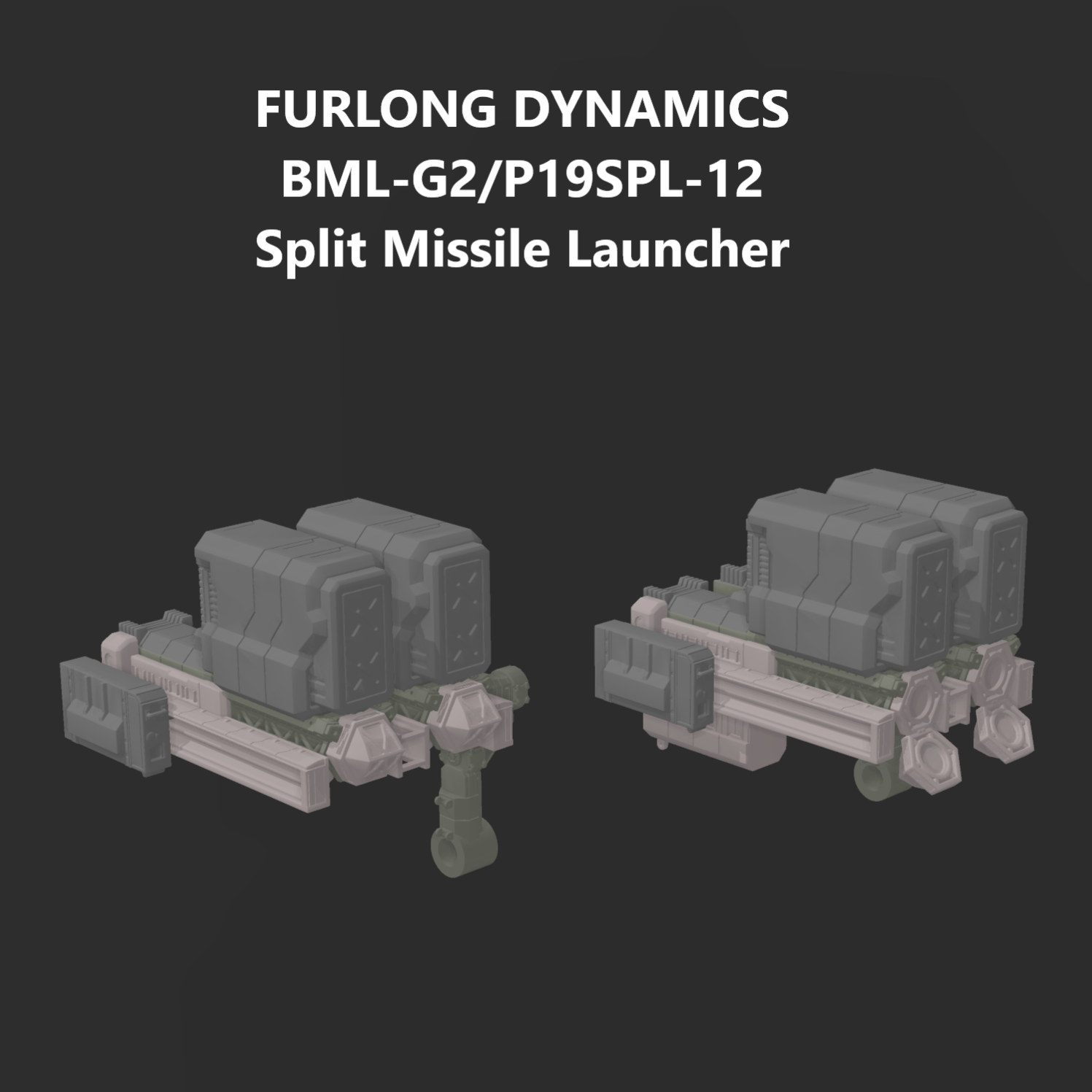 FURLONG BML-G2/P19SPL-12 Split Missile Launcher Back Weapon Part (30 Minutes Missions)