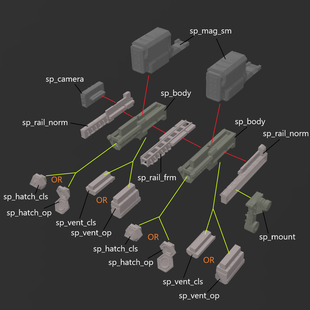 FURLONG BML-G2/P19SPL-12 Split Missile Launcher Back Weapon Part (30 Minutes Missions)