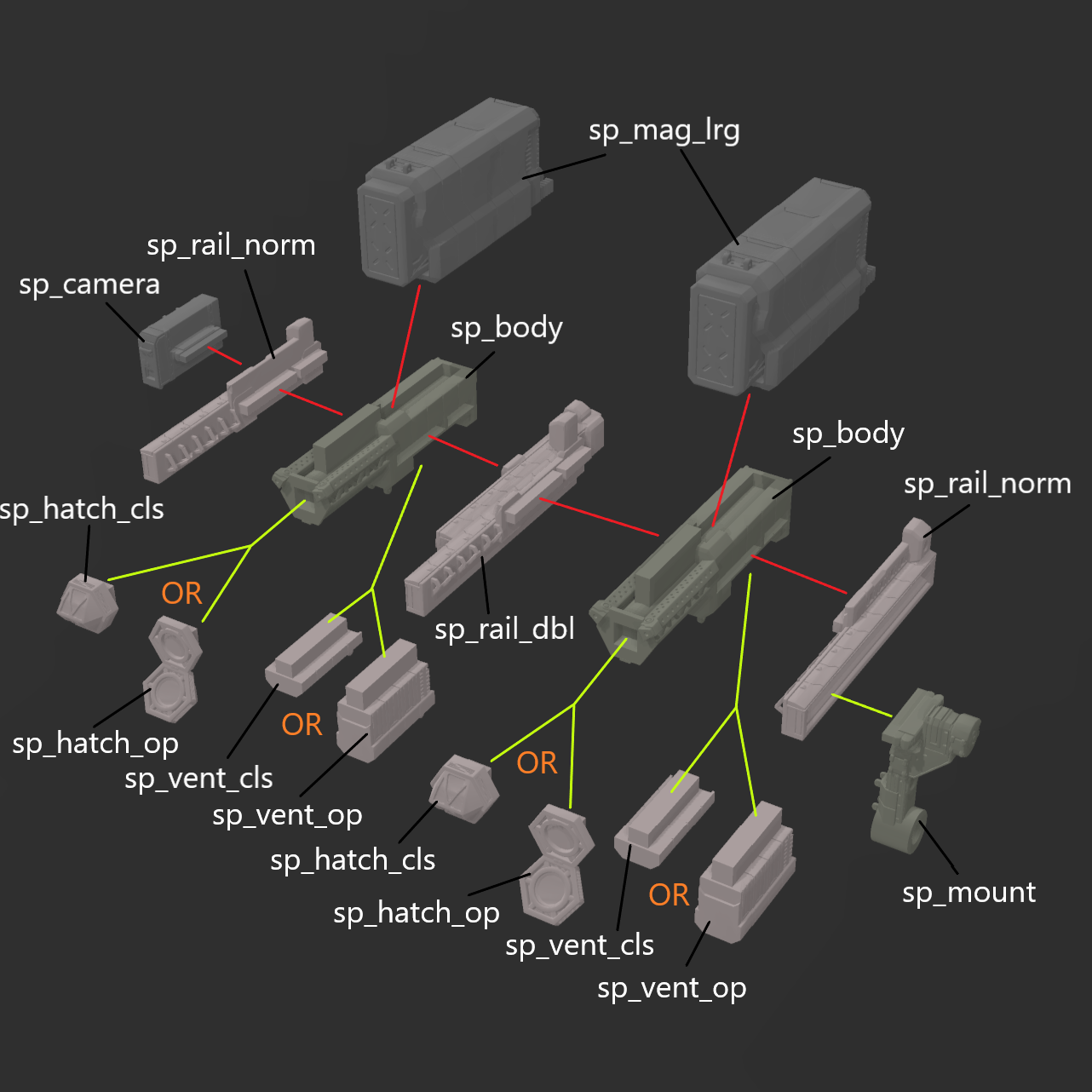 FURLONG BML-G2/P17SPL-16 Split Missile Launcher Back Weapon Part (30 Minutes Missions)