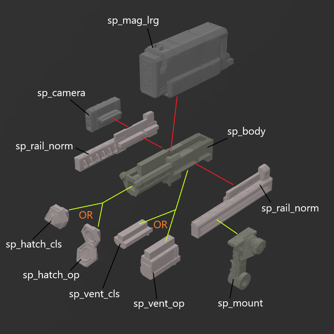 FURLONG BML-G2/P16SPL-08 Split Missile Launcher Back Weapon Part (30 Minutes Missions)
